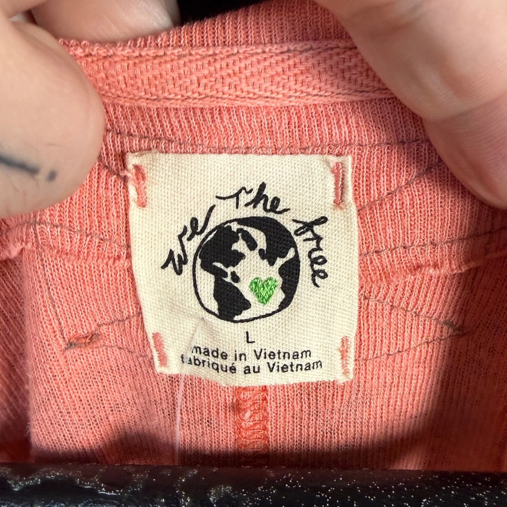 We The Free Women's Large Burnt Coral Oversized Linen Blend Raw Seam Top NWT - Picture 7 of 9
